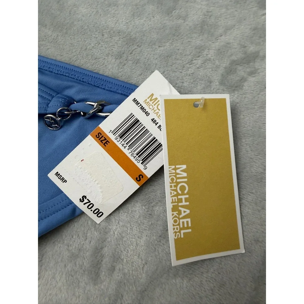 Michael Michael Kors chain-link Bikini Bottom Blue Detail $70 NEW
